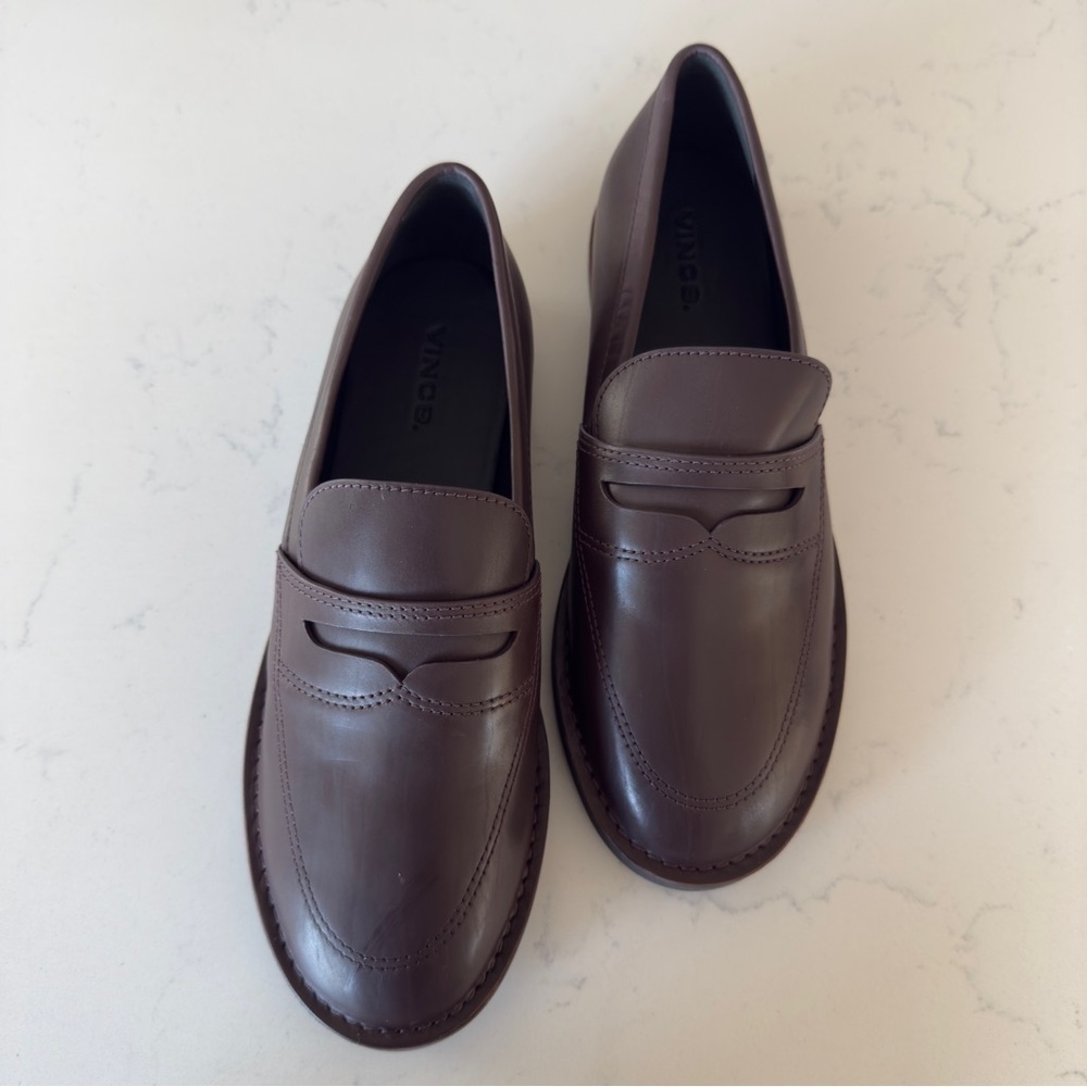 Vince Archie Leather Loafers | Dark Brown | Size 6 | Nwob